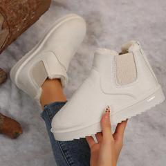 🔥 Order Today & Receive 49% OFF - Comfortable Round Toe Fluffy Lined Slip-On Ankle Winter Short Boots
