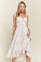 ADORA Smocked Floral Sweetheart Neck Cami Dress