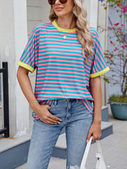 💖Women Summer Oversized Tops Striped Casual T-shirt