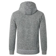 Men's Fleece Padded Patchwork Zipper Hooded Cardigan