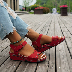 LOOP ANKLE STRAP WEDGE SPORT SANDALS