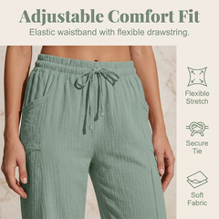 Women's Plain Pleated Cotton And Linen Shorts