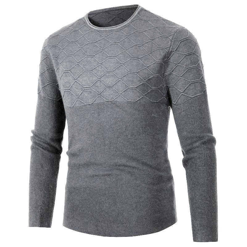 Men's Casual Solid Color Round Neck Pullover Sweater