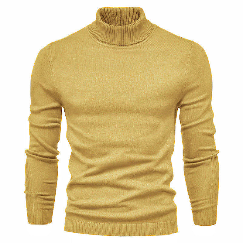 Men‘s Winter Turtleneck Thick Casual Solid Color Sweater