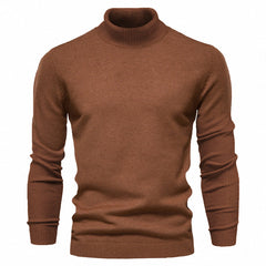 Men‘s Winter Turtleneck Thick Casual Solid Color Sweater
