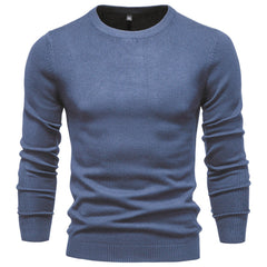 Men's Pullover Solid Color Warm Slim Crew Neck Sweater