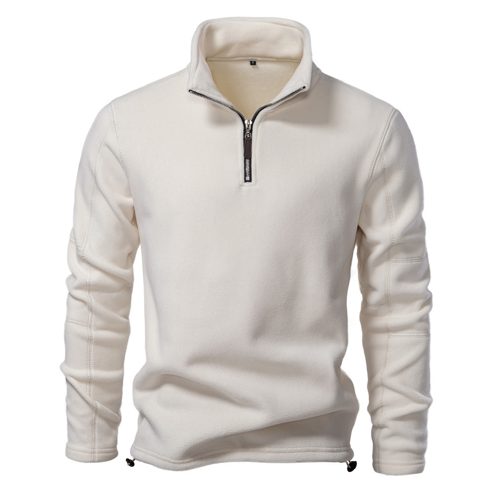 Men's Half-Stand Collar Sherpa Fleece Sweater