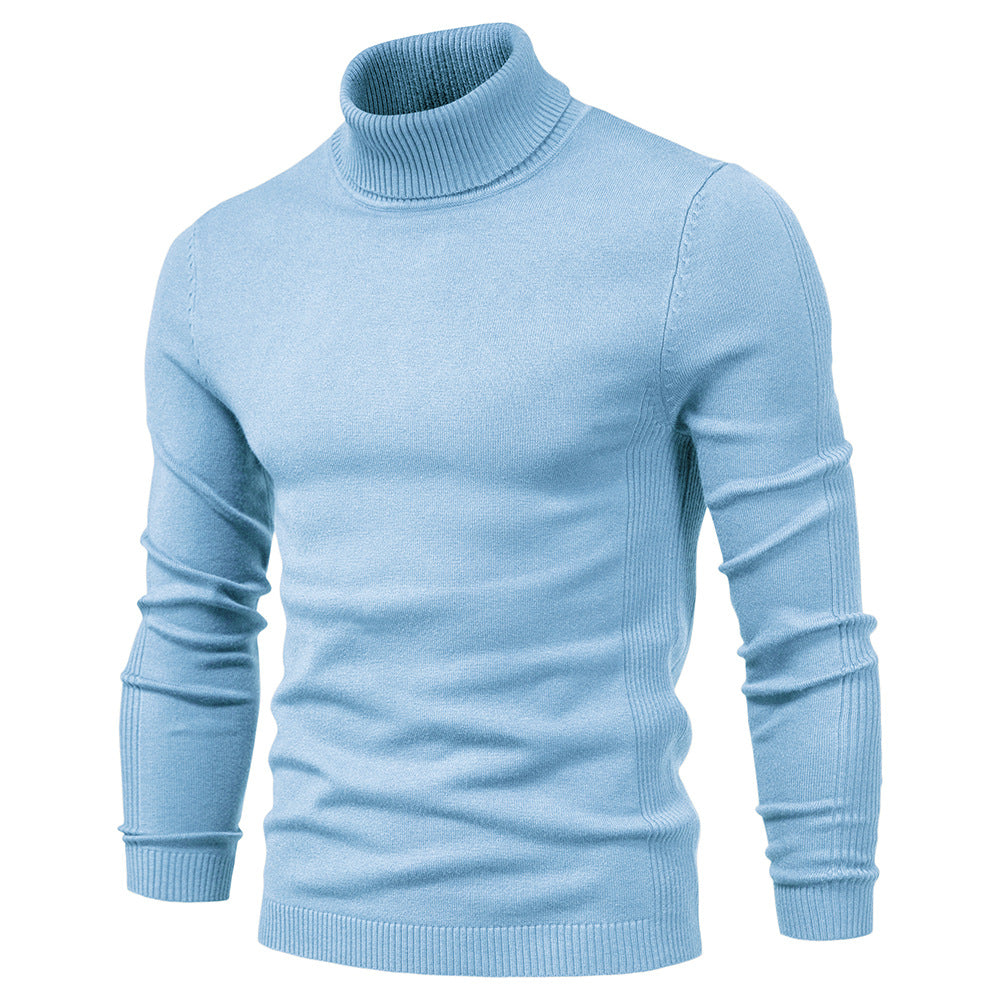 Men‘s Winter Turtleneck Thick Casual Solid Color Sweater
