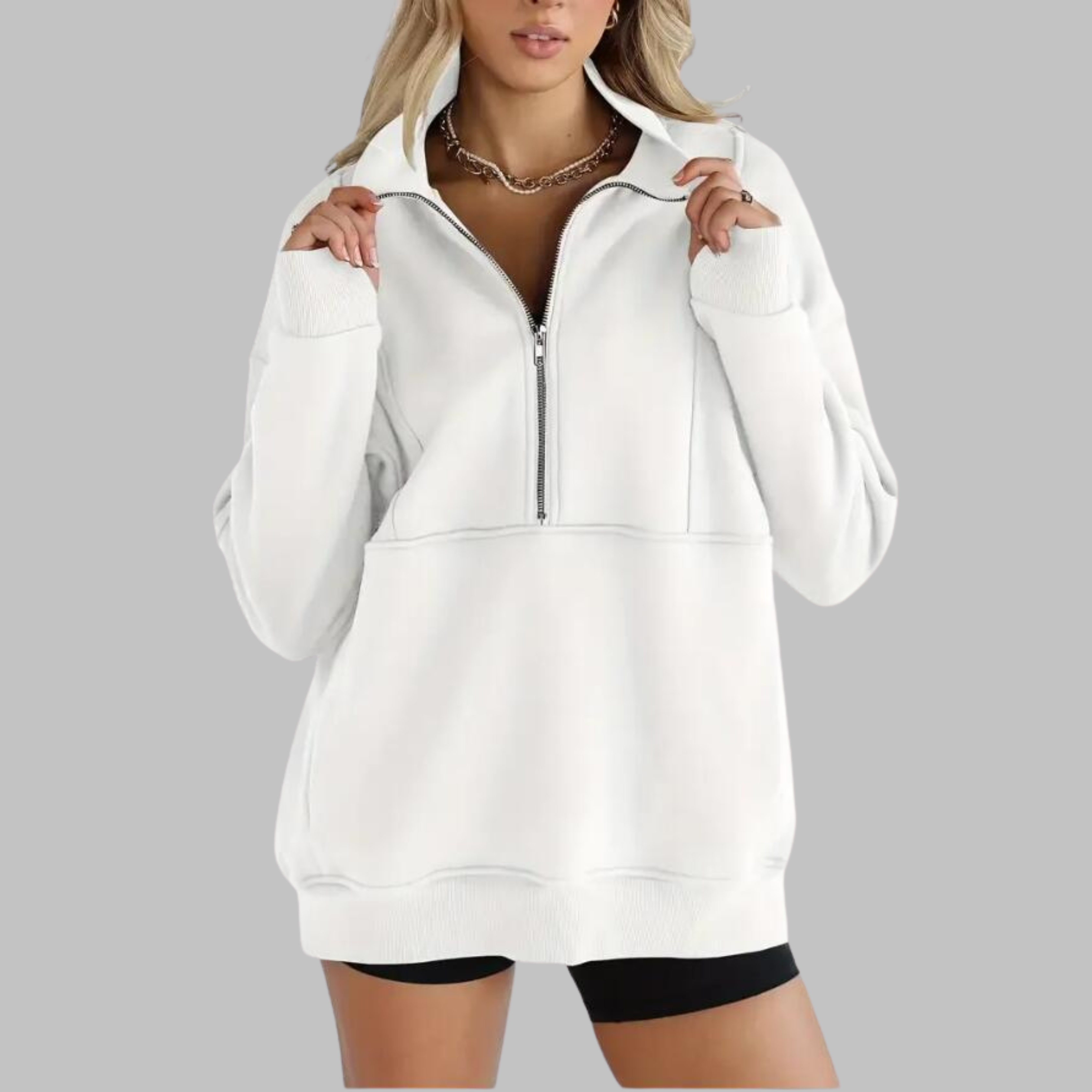 ✨Top-1 Pullover 2025✨Women Fall/Winter Comfy Collar Half Zip Oversized Long Sleeve Sweatshirt
