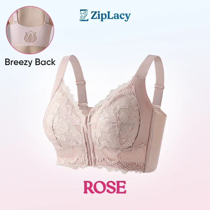 ZipLacy - CHRISTMAS SALE 70% OFF - Ultra Soft Front Zip Wireless Lifting Bra