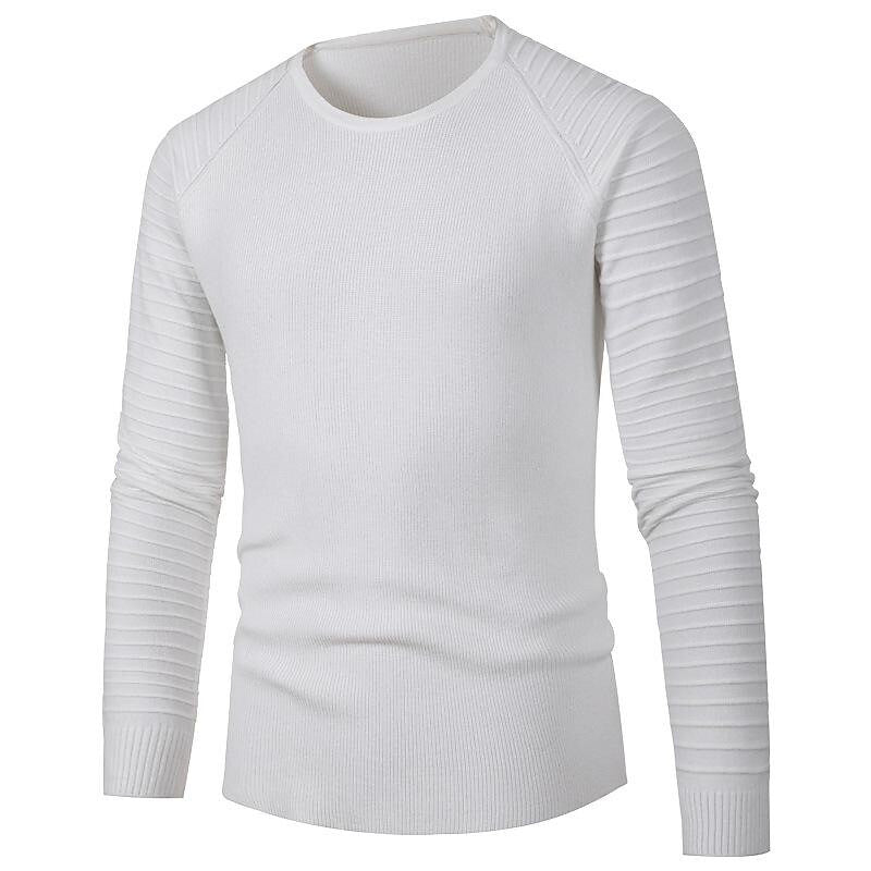 Men's Fashion Casual Crew Neck Raglan Sleeves Sweater