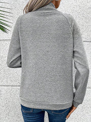 🎄Christmas Clearance🔥Women's High Neck Special Button Designer Sweatshirt