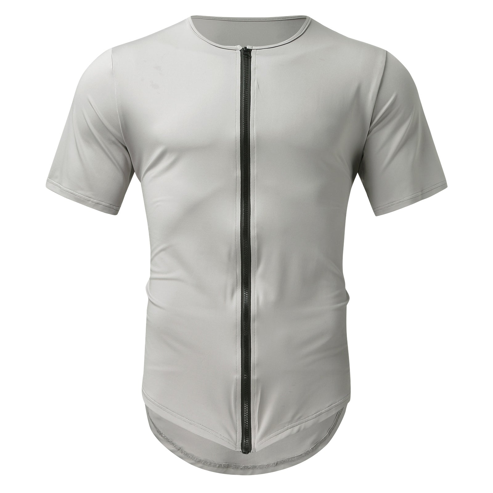 Patrick Zip Cardigan Round Neck Short Sleeve T-Shirt