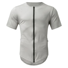 Patrick Zip Cardigan Round Neck Short Sleeve T-Shirt