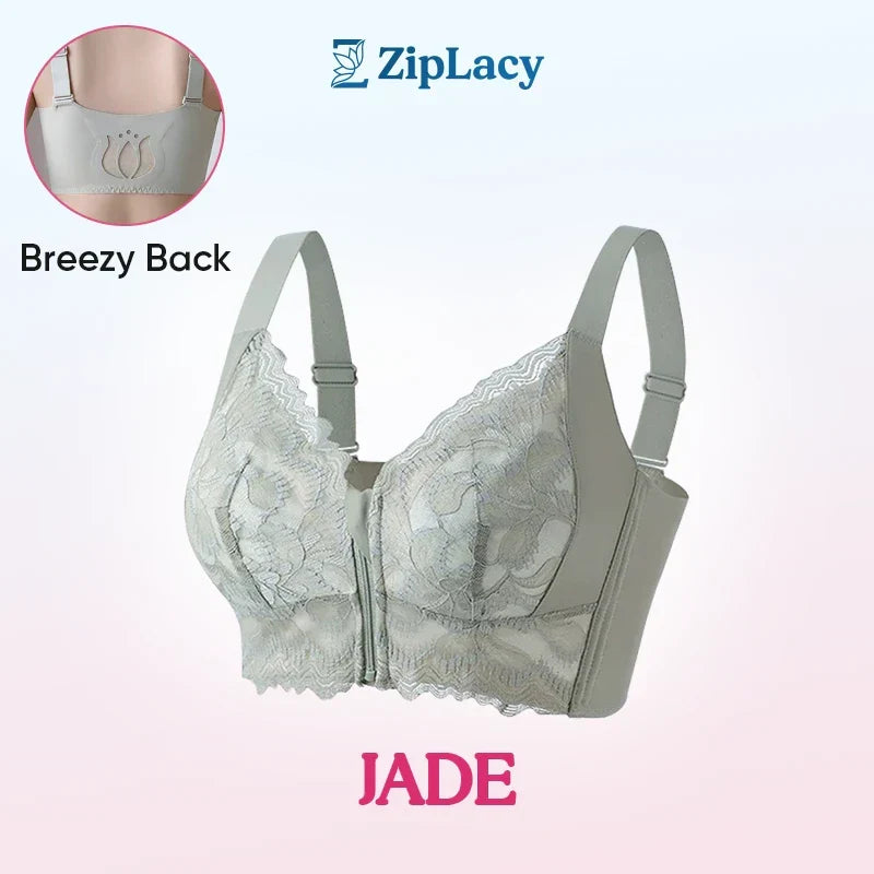 ZipLacy - CHRISTMAS SALE 70% OFF - Ultra Soft Front Zip Wireless Lifting Bra