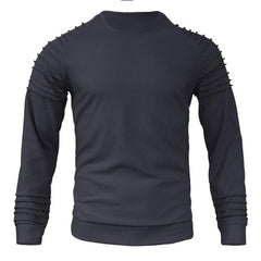 Men's Waffle Patchwork Crew Neck Raglan Sleeves Sweatershirt