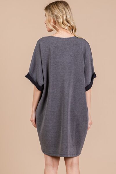 Ces Femme V-Neck Half Sleeve Dress