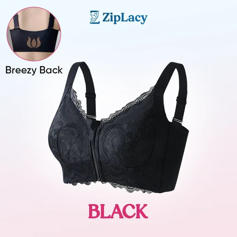 ZipLacy - CHRISTMAS SALE 70% OFF - Ultra Soft Front Zip Wireless Lifting Bra