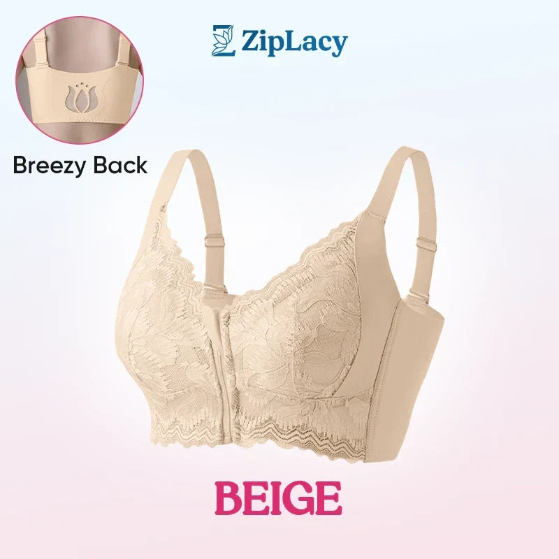 ZipLacy - CHRISTMAS SALE 70% OFF - Ultra Soft Front Zip Wireless Lifting Bra