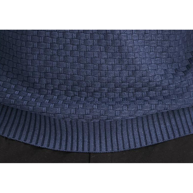 Men's Pullover Jacquard Check Pattern Hooded Sweater Basic Vintage Style