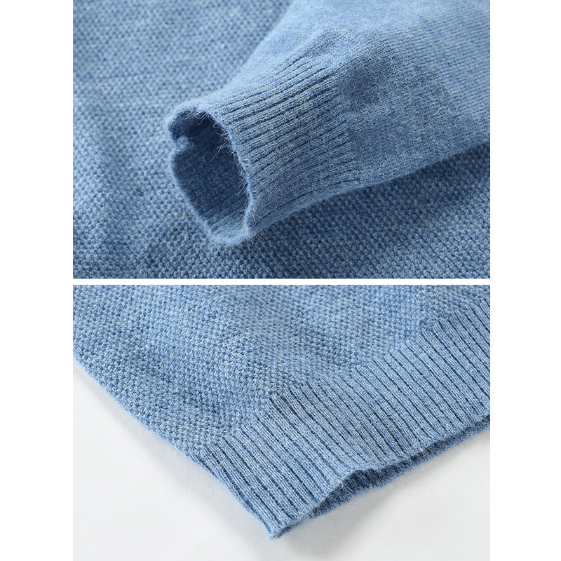 Men's Knitted Solid Color Lapel Sweater