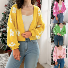 ✨Top-1 Sale Cardigan 2025✨|Women Fall/Winter Lightweight Floral Open Knit Cardigan