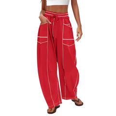 🔥Last Day 69% OFF🔥Women Baggy Barrel Pants Wide Leg Lounge Drawstring Sweatpants with Pockets
