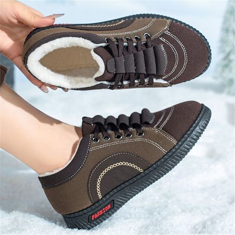 Women's Winter Fleece-lined Warm Non-slip Soft-soled Cotton Shoes