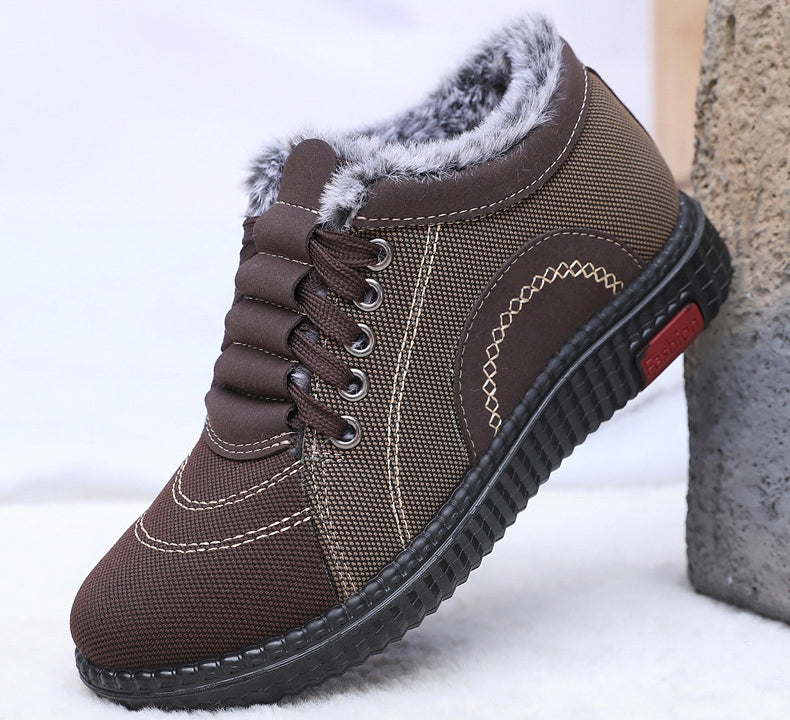 Women's Winter Fleece-lined Warm Non-slip Soft-soled Cotton Shoes