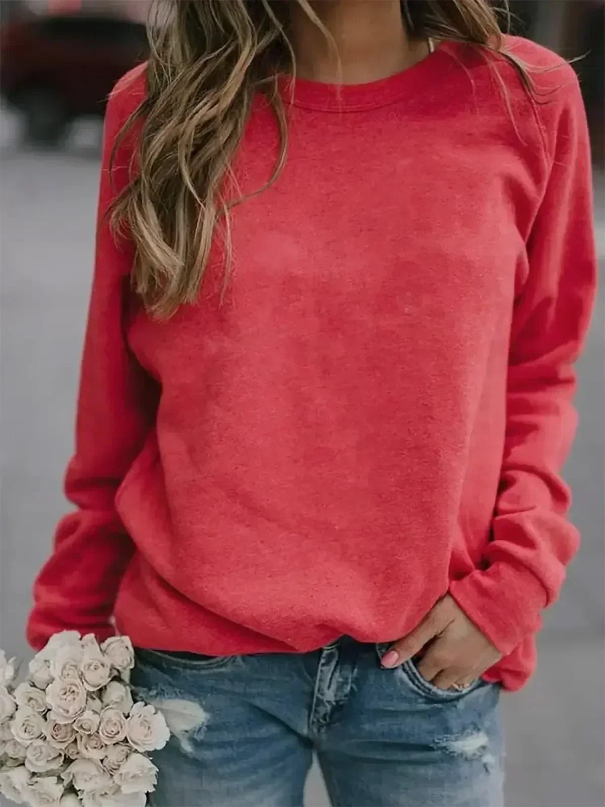 Women's Autumn/Winter Tops  Long-sleeved Crew-neck T-shirt