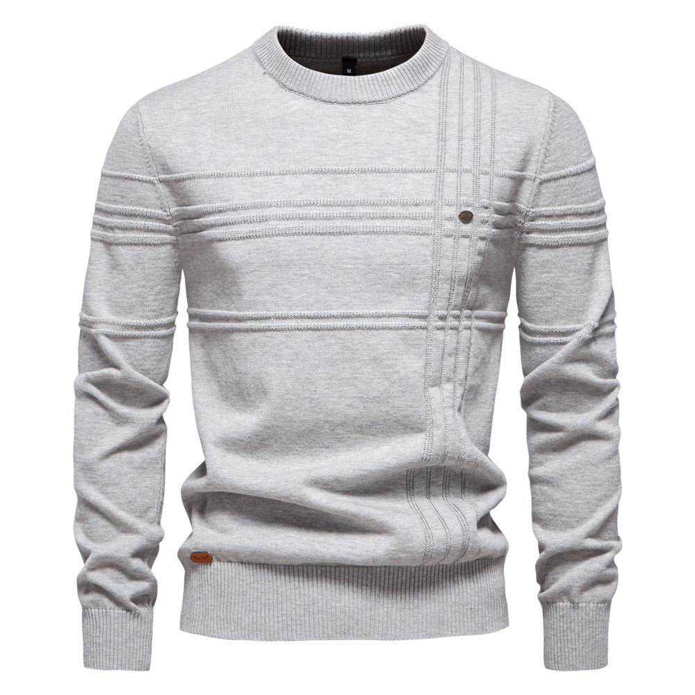 Men's Striped Crewneck Pullover Sweater