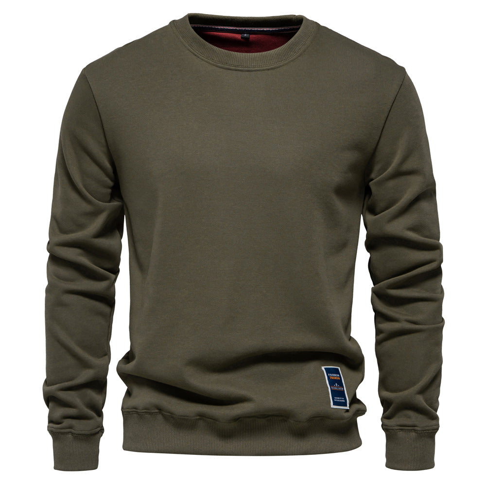 Men's Casual Solid Color Knit Crew Neck Sweater