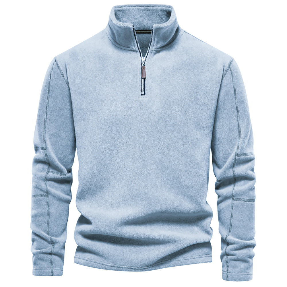 Men's Half-Stand Collar Sherpa Fleece Sweater