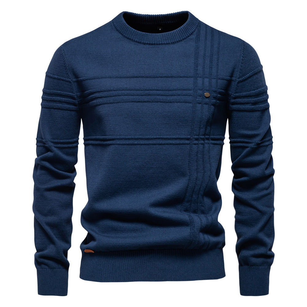 Men's Striped Crewneck Pullover Sweater