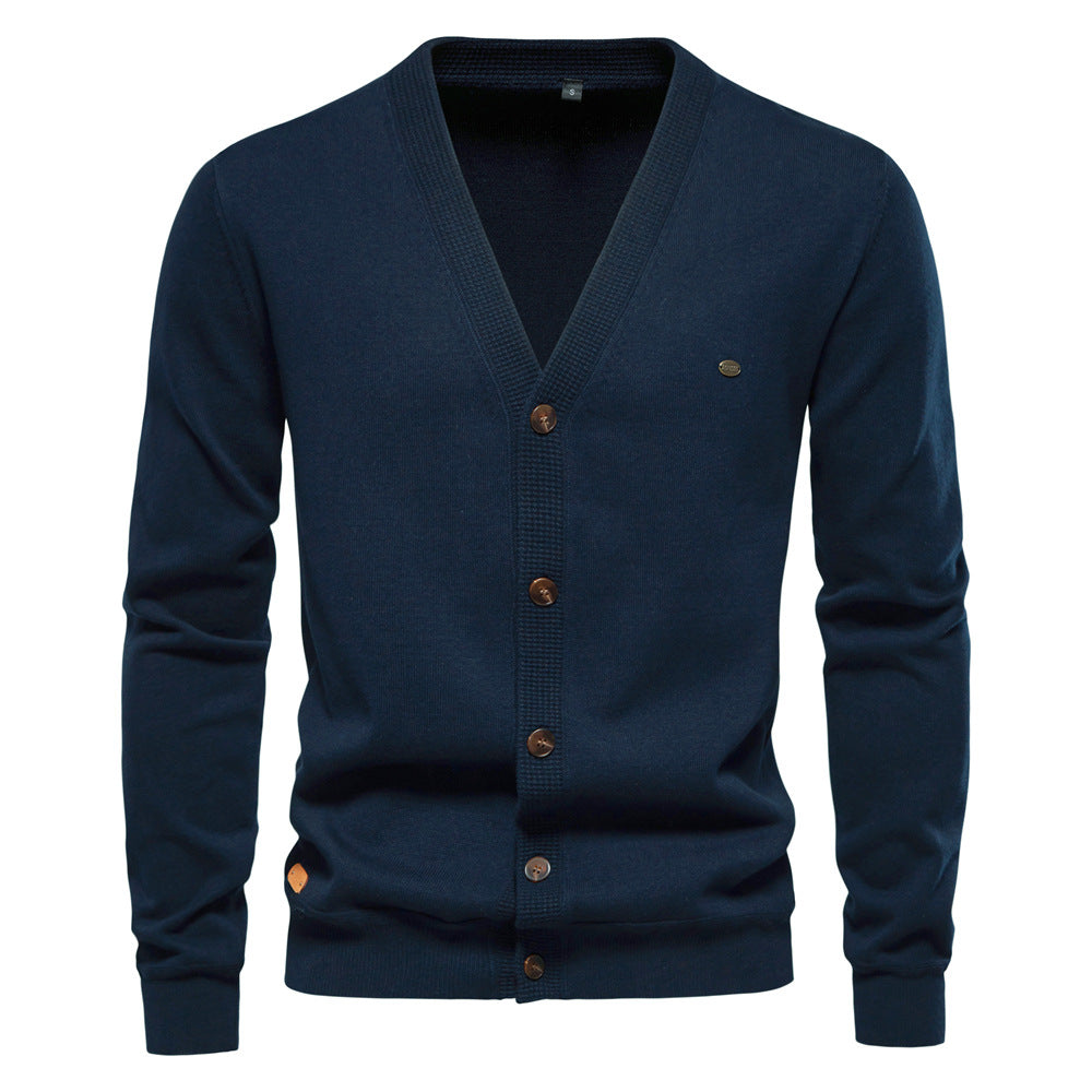 Men's Slim Fit V-Neck Cardigan Sweater