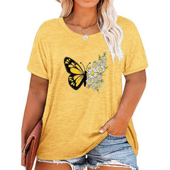 ✨Women V Neck Daisy Print Tees Casual T-shirts