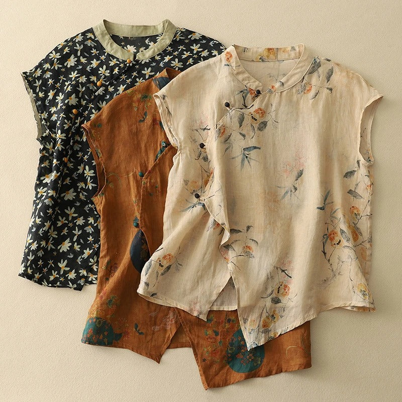 AMANDA LINEN TOP