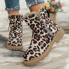 Women's Plush-Lined Ankle Martin Zipper Boots