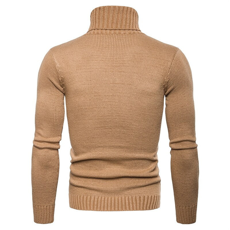 Men's Pullover Turtleneck Cable Basic Knit Sweater