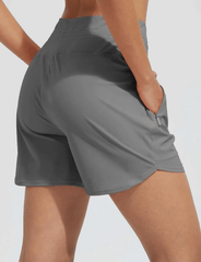Women's 5" Swim Board Shorts High Waisted Quick Dry Swimsuit Swimming Bottoms