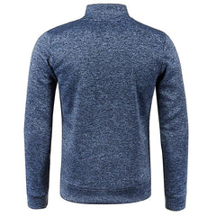 Men's Stand Collar Half Zip Long Sleeve Thin Fleece Sweater