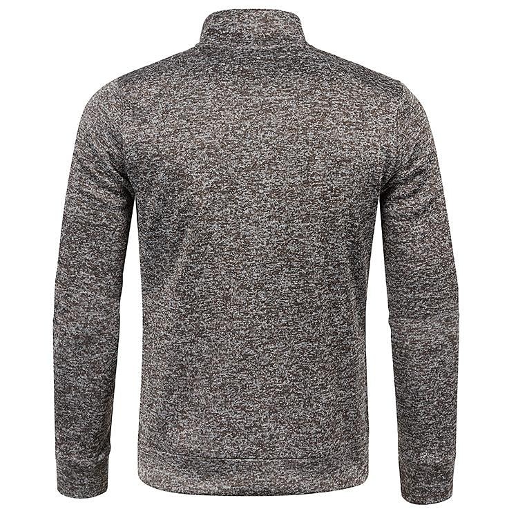 Men's Stand Collar Half Zip Long Sleeve Thin Fleece Sweater