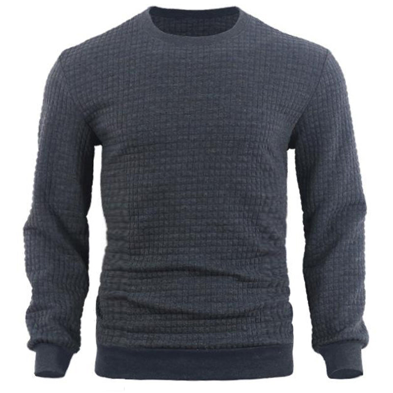 Men's Jacquard Small Check Pullover Sweatershirt