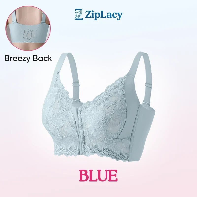 ZipLacy - CHRISTMAS SALE 70% OFF - Ultra Soft Front Zip Wireless Lifting Bra