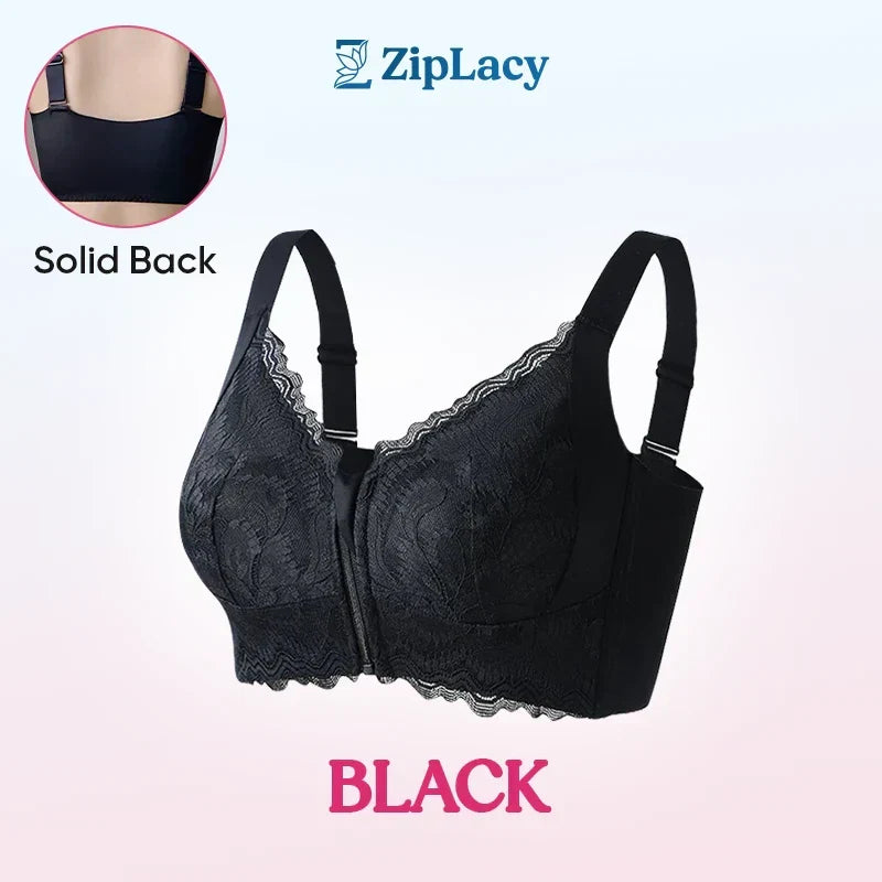 ZipLacy - CHRISTMAS SALE 70% OFF - Ultra Soft Front Zip Wireless Lifting Bra