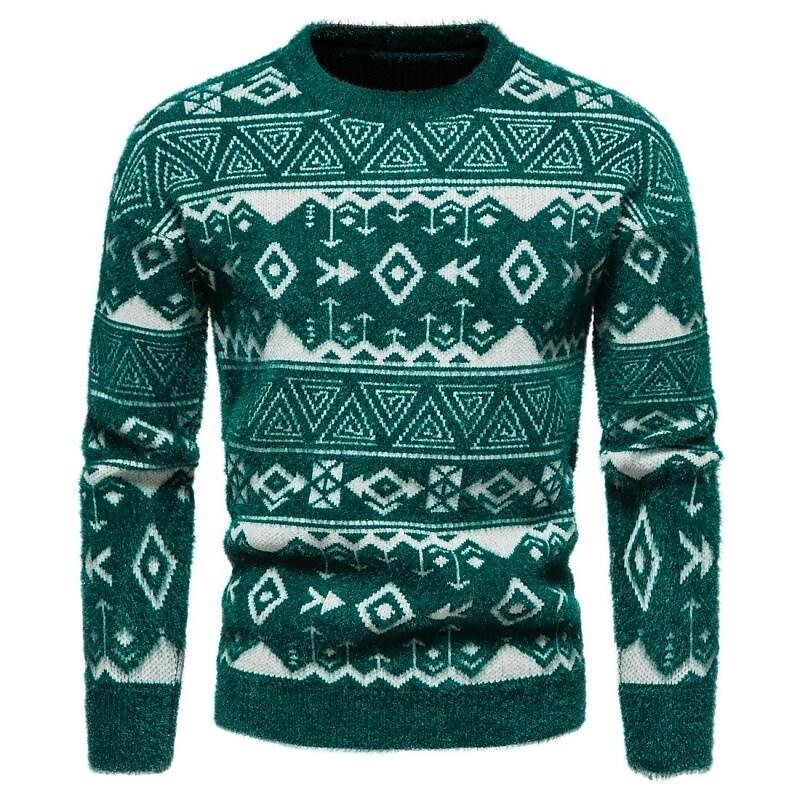 Men's Christmas Jacquard Slim Fit Pullover Sweater