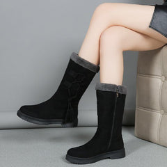 Women's Warm Mid-Calf Boots with Side Zipper 🔥Direct 50% Off, King of Cost Performance!This Deal is Epic!