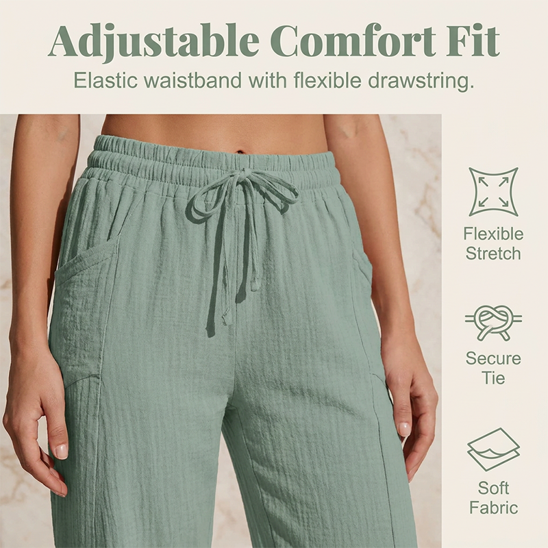 Women's Plain Pleated Cotton And Linen Shorts