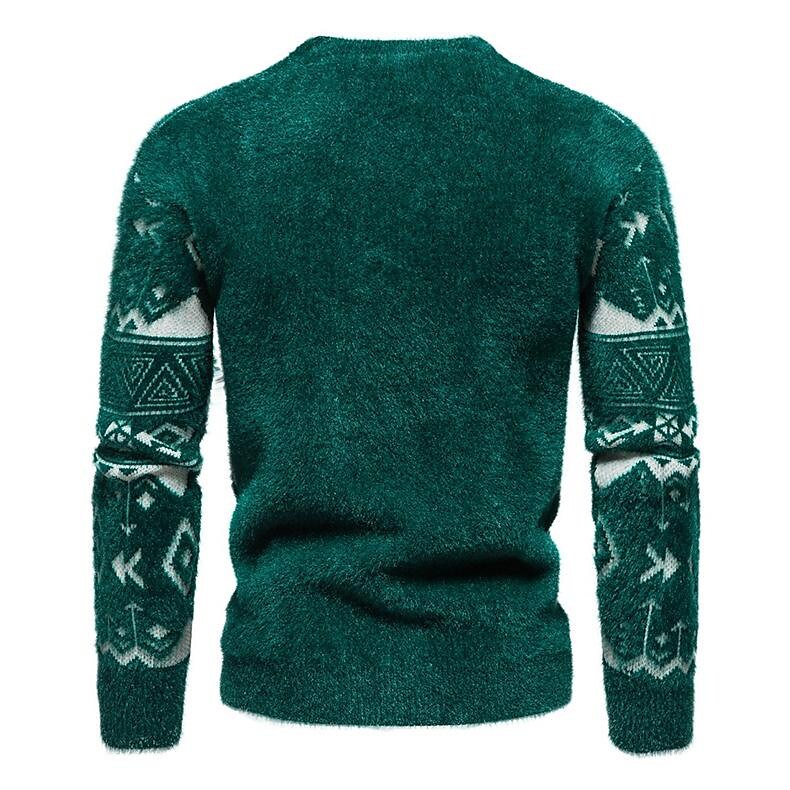 Men's Christmas Jacquard Slim Fit Pullover Sweater